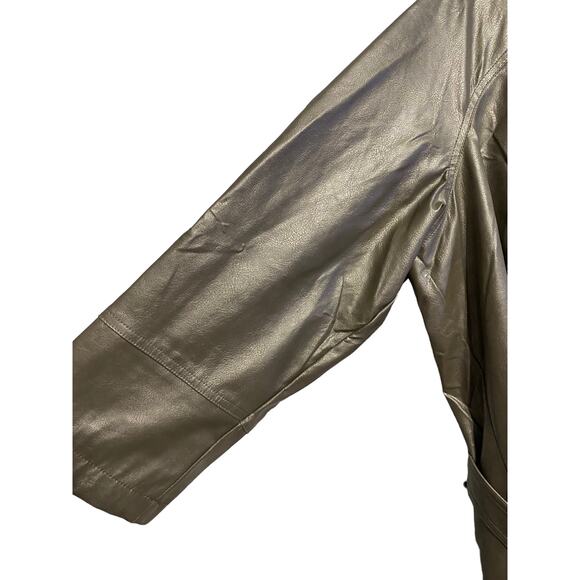 Hypo Active Jacket Collared Belt Metallic Chartreuse Size Large Waist Length - Picture 8 of 9